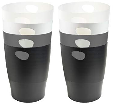 Exacompta - Ref 45398D - Office Ecobin Waste Paper Bin - 263 x 263 x 335mm in Size, 15L Capacity, Integrated Handles - Assorted Monochrome Colours (Pack of 8)