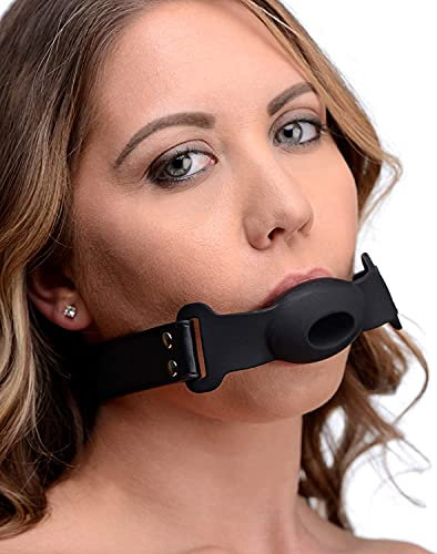 ALMYMM Knebel Mund Extrem,Silikon Mouth Ball Gag für Mundknebel Sm,BDSM Knebel Mund Spielzeug mit Loch, Bondage Fetisch Sexspielzeug Kugel Mund (schwarz)