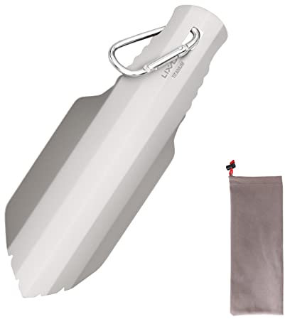 Lixada Mini Pala da Giardino Titanio 20,5cm/17,5cm Paletta da Scavo Portatile Robusto per Il Giardinaggio Campeggio Spiaggia Escursionismo