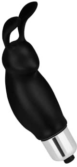 EIS, Vibrator, Minivibrator, Häschen-Bullet, 11,5 cm, wasserdicht, hautfreundliches Silikon, Batterien inklusive, Farbe:schwarz