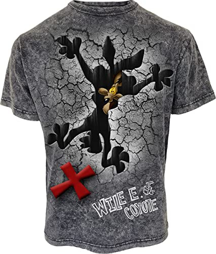 Looney Tunes - Wile E.Coyote - Missed The Spot - Acid Wash T-shirt, Svart, L