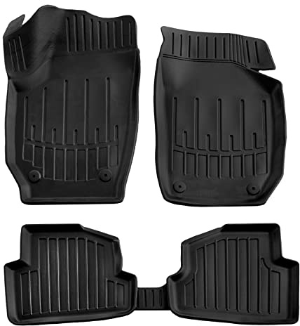 J&J AUTOMOTIVE 3D Gummimatten passend für Skoda Fabia 2 2007-2014 5tlg, Fußmatten mit hohem Rand Allwetter Passform rutschfest Abwaschbar Geruchslos Schwarz