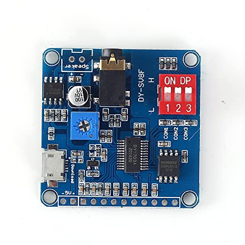 DollaTek Voice Sound Playback Module MP3 Player Module UART I/O Trigger Class D Amplifier Board 5W 8M Memory SD/TF Card
