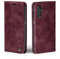 LBH Handyhülle für Samsung Galaxy A14 / A14 5G in Weinrot mit Karten- und Geldfach Smartphone Hülle mit Standfunktion Flip Case Schutzhülle Magnetverschluss Vintage