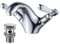 Dual Lever Basin Mixer taps with pop up Waste,Luckyhome Bathroom Sink Mixer taps Chrome hot and Cold Faucet Solid Brass Valve Body