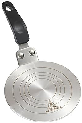 Induction Hob Adapter, Induction Hob Cooling Ring, Adapter Plate Induction Hob, Induction Adapter, Detachable Stainless Steel Handle, Suitable for Coffee Maker, Stove (13 Cm)