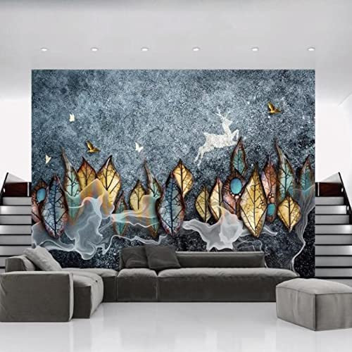 palank 3D Wallpaper Mottled Stone Sandstone Leaves Photo Wall Mural Wall Paper House Decoration*430cmx300cm(169.3x118.1inch)