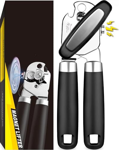 Daailoktau Apriscatole – Steel Edition – Apriscatole universale in acciaio inox di alta qualità – Apriscatole 2 in 1 con funzione apribottiglie – Modern Can Opener