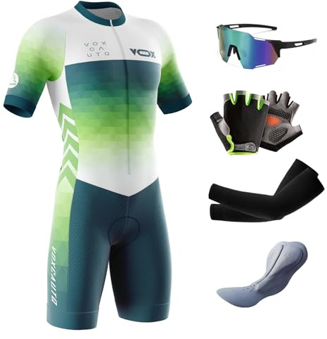 Cykling, skinndräkt, gel, vadderad, triathlon kostym, herr, triathlon triathlon tri-dräkt, kortärmad, snabbtorkande, cykling skinndräkt med 3 bakfickor, för cykelträning, Typ-10, XXL
