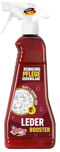 Poliboy Läder Booster - Rengörande lädervårdsmedel för kläder och möbler - Läderrengöringsmedel med vårdverkan - 1x 375 ml - Tillverkad i Tyskland