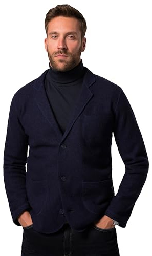 JP 1880 Giacca di Maglia JP1880 con Lana e Revers, Fino alla tg. 7XL Blu Scuro 4XL 829386130-4XL