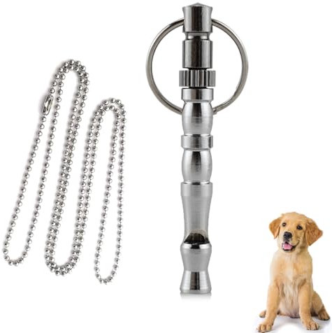 AHEJIOO Hundepfeife, Hundepfeife Hochfrequenz, Trennbar, Silber, Unisex, Modern, Metall, Zum Training Und Verhaltenstraining Geeignet, Edelstahl einstellbare Hochfrequenz