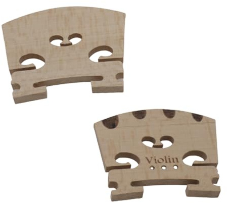 Soundspire 2-Pack 4/4 Violin Bridge, Grade-A Maple with G-D-A-E Pre-Slotted U-Groove (Professional String Spacing & Acoustics)