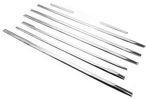 Recambo Listelli per finestre in acciaio inox - set di listelli decorativi cromati lucidi per linea finestre e porta scorrevole - adatto per Mercedes V-Klasse W447 dal 2014, versione media, 1 porta
