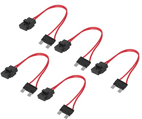 ACOGEDO Conector del Soporte del Fusible para Automóviles de Servicio Pesado con Mini Cuchilla para la Caja de Fusibles de Cajero Automático del Vehículo 20A Extensión de Alambre 16awg de 5 Piezas