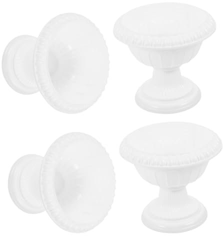Abaodam 2 Set Attrezzo Per Piantare Balconi Nozze Urna in Vaso Fioriera A Colonna Romana Fioriera A Piedistallo Decorazione Di Grandi Dimensioni Romano Decorativo Bianca Plastica 4 Pezzi*2
