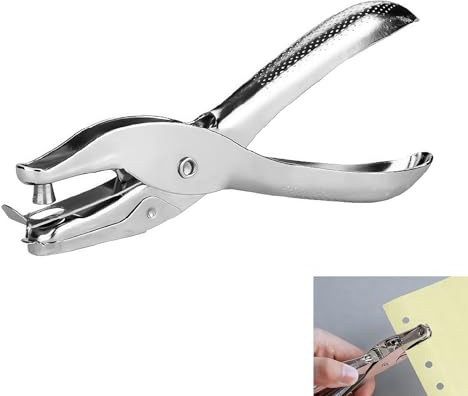 Perforatrice a foro singolo, pinza a foro rotondo 3 mm carta in metallo, pinza perforatrice manuale robusta, perforatrice portatile per scrapbooking, carte, hobby creativi, diario e cartonaggio