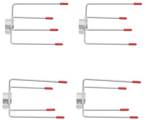 4 pinzas de carne para pinchos giratorios, soportes para barbacoa con una longitud de 11 cm y un diámetro de 4 mm, pinchos de carne de acero inoxidable para brochetas de barbacoa, brochetas de acero