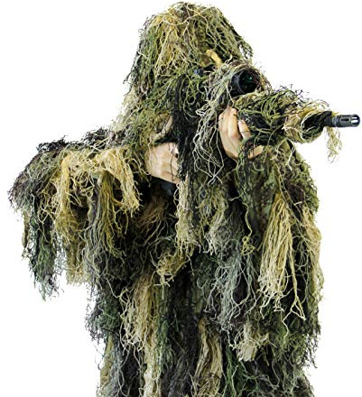 Arcturus Warrior Ghillie Suit | Hunting Clothes for Men | 5-Piece Camouflage Suits for Hunting, Military, Airsoft Snipers (Woodland, XL/XXL)