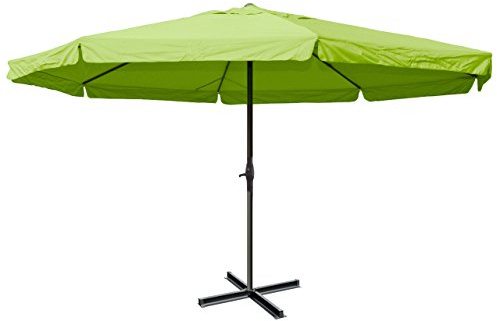Mendler Sonnenschirm Meran Pro, Gastronomie Marktschirm mit Volant Ø 5m Polyester/Alu 28kg ohne Ständer - grün