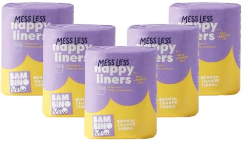 Bambino Mio, Messless Nappy Liners, Biodegradable, 100 Liners, Pack of 5