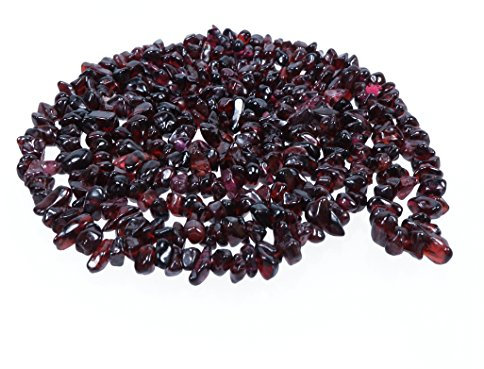 Lebensquelle Plus Splitterkette | Endlos ohne Verschluss | 80-90 cm lang | Edelstein Splitter Kette (Granat)