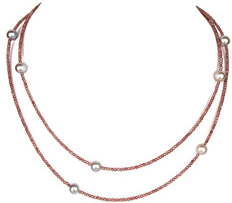 Granat/Rhodolith doppelreihige Kette Collier