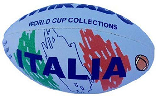 mikado, Mini Rugby Pallone Italia Color Bianco, 49802