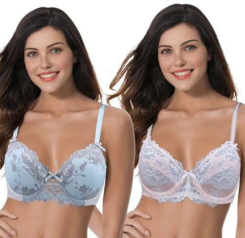 Curve Muse Balconnet À Armatures Soutien-Gorge-x3 ou x2 | Transparent, Ourlet Festonné, Non doublé, Élasthanne