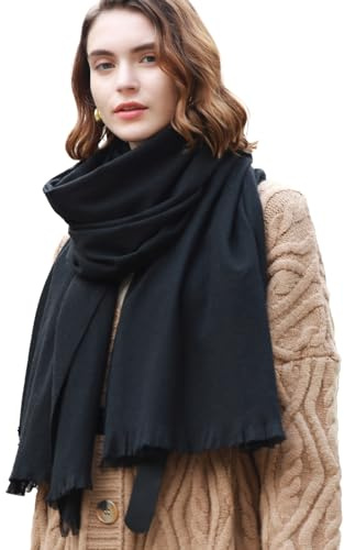 RIIQIICHY Pashmina Shawl Wraps for Women Scarf for Wedding Large Winter Black Scarves Soft Shawls and Wraps for Evening Dresses