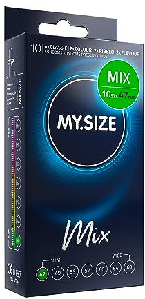 My.Size Mix préservatifs taille 1, 47 mm, pack standard, contenu 10 pièces