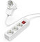 Hama Steckdosenleiste 3 fach mit integrierter Steckdose im Stecker (Mehrfachsteckdose mit Schalter, Schutzkontaktstecker für z.B. PC, TV, etc., Buchsen inkl. Berührungsschutz, 1,4 m) weiß