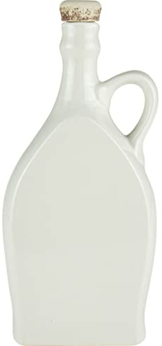 eHonigwein.de Premium Quality Bottiglie in ceramica ideali per liquori, tinture, vini, idromele o olio | bottiglia, olio, bottiglie in gres con sughero | 750 ml | bianco