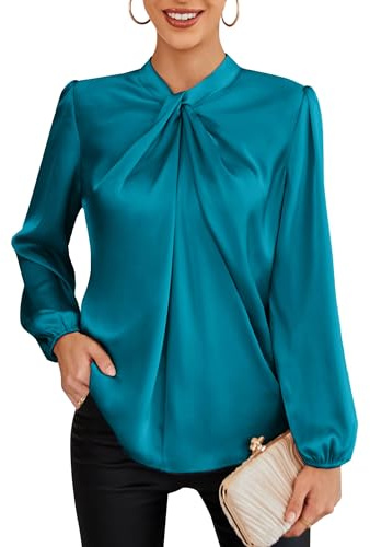 GRACE KARIN Chemisier Femme Élégant Manches Longues Blouses Chemises Femme Casual Business CL2199-4 L