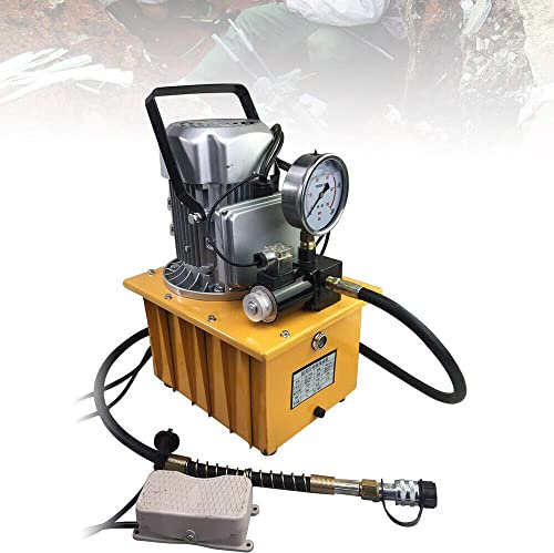 Bomba hidráulica eléctrica, 750W 7L 700Bar bomba hidráulica manual, con manguera de aceite (1,8 M), para una amplia variedad de equipos hidráulicos