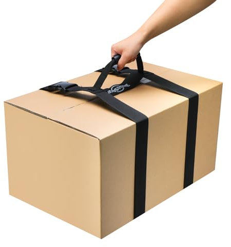 ECOSHIRE Sangle de Transport avec poignée, Ceinture Portable pour déplacer et soulever des boîtes Lourdes en Toute sécurité, Ceinture réglable, Sangles de Transport en Forme de H, Convient pour