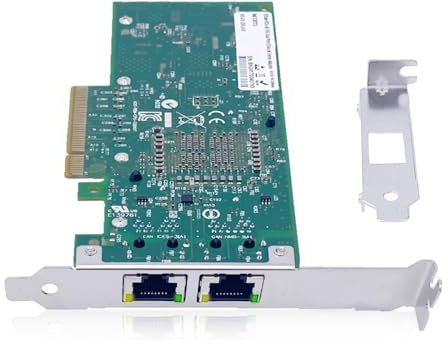 Elfcam® - Tarjeta de Red de 10Gb en 2X RJ45 para Intel X540-T2 - Chip X540, Adaptador LAN 10Gb PCI Express x8, 10Gb Nic para Windows Server, Windows 7/8/10, Linux