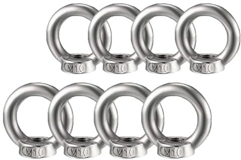 Tuerca anular Tuerca anular de acero inoxidable Tuercas anulares de acero inoxidable Tuercas anulares para montaje en cuerda Accesorios de elevación Pulido de superficies Plata 10 unidades (M10)