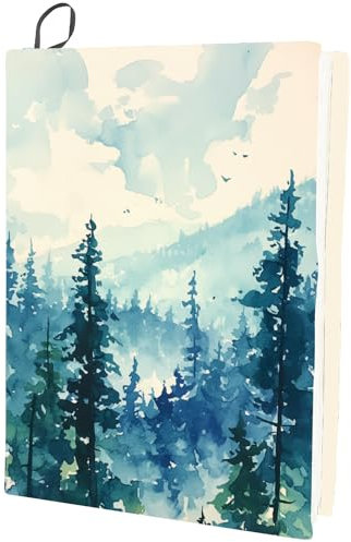 craspire Dehnbarer Buchumschlag Mit Baummotiv Wald Waschbar Wiederverwendbar Großer Buchschutz Aus Nylon Elastische Notizbuchumschläge Geeignet Für 9 x 11 Zoll Hardcover Bücher Klassenzimmer Schüler
