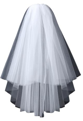 JIMCOM Bridal Wedding Veil, Bow Veil, Simple And Eye-Catching Veil, Wedding Headwear, Wedding Dress Decoration (Simple Style)