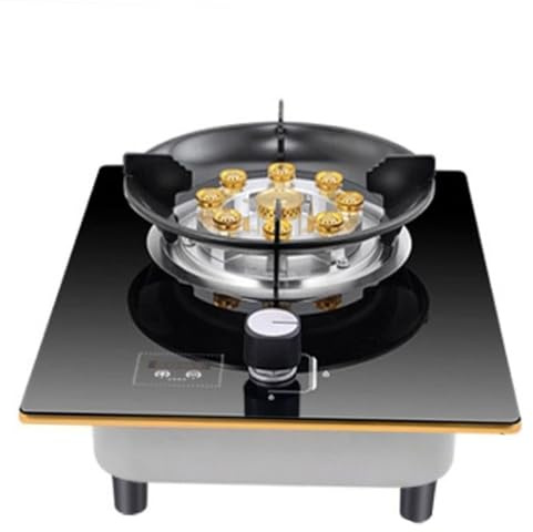 THEGA Indoor Portable Gas Stove - 5.2KW Single Burner Gas Hob, Tempered Glass Cooktop Burner, Gas Stove with Timer Function, for Caravan Freestanding Cooktop Camping Outdoor Cooker, Easy To Clean(NG)