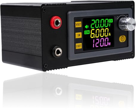 Jadeshay DC Converter,6A 120W DC 6-36V to 0-36V Buck Boost Converter Voltage Stabilized Regulator Programmable Power Supply Module Controller Step-Up Step-Down for MPPT Solar Charging with Input Ports