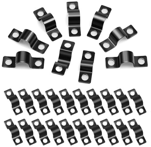 GoldOars 50 Pezzi Clip Fermacavi in Acciaio Ø 10 mm Piccola Collari Morsetti per Tubi a U Fascette Stringitubo per Tubo dell'acqua Tubo del Gas