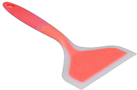 Wide Mouth Frying Spatula Transparent Spatula for Home Kitchen, Non-Stick Pan Protection, Cooking and Turning Tamagoyaki, Meat, Japanese Omelette (Orange Shovel Head)