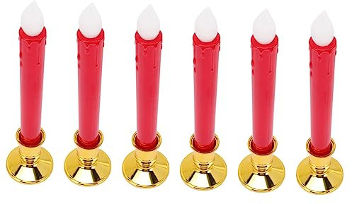 NUOBESTY 6pezzi Candele Led Coniche Senza Fiamma Candele Finte Antigoccia Batteria Per Decorazioni Luminose Interne Ed Esterne