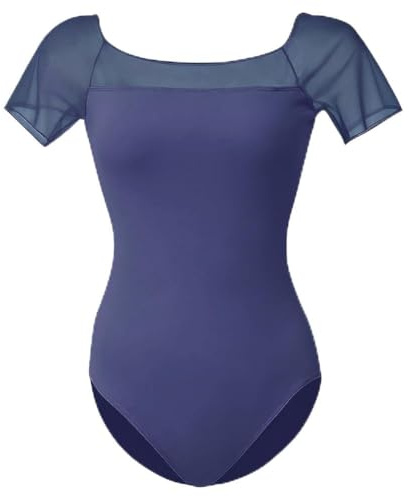 ROYAL SMEELA Body da Danza Classica per Donna Adulta con Maniche Corte in Tessuto Rete e Nylon body balletto