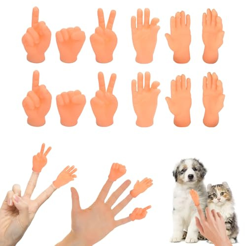 ZYEKIU 12 Pezzi Gomma set di Marionette da Dito, Dito Medio Pupazzo, Marionette per Bambini Marionette da Mano Sinistra e Destra per Mano Manine Intrattenimento, Interazione, Oggetti Scena
