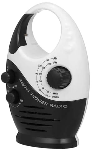 Gadpiparty Radio Portátil para Ducha y Exteriores Sistema de Sonido Am/FM Tamaño Pequeño Batería de Larga Duración Radio de Emergencia Resistente al Agua para Baño y Uso Portátil