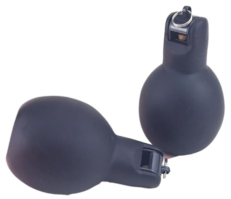 Set di 2 Fischietti Pressione per Allenatori, Fischietti Mano, Leggeri E Portatili, Suono Forte, in PVC, Adatti per di Ca, Nero