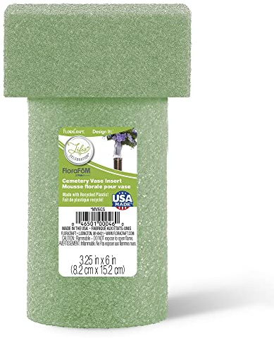 FloraCraft FloraFōM Memorial Vase Insert 3.25 Inch x 6 Inch Green